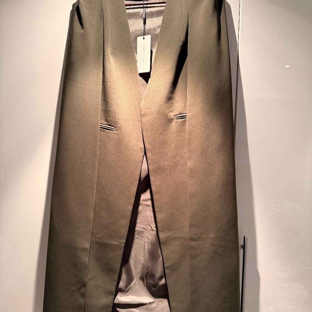 Lavish Alice Olive Cape-Style Long Blazer / Vest